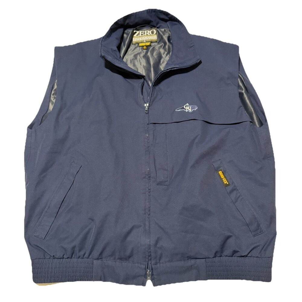 Zero Restriction Gore-Tex Golf Vest XL Blue Full Zip Golf Club Logo USA